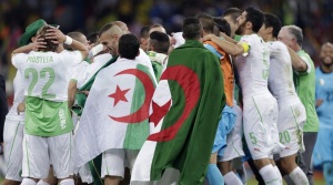 Algeria celebrates its World Cup victory over Russia.